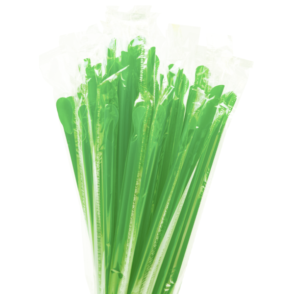 8″ Neon Green Spoon Straw