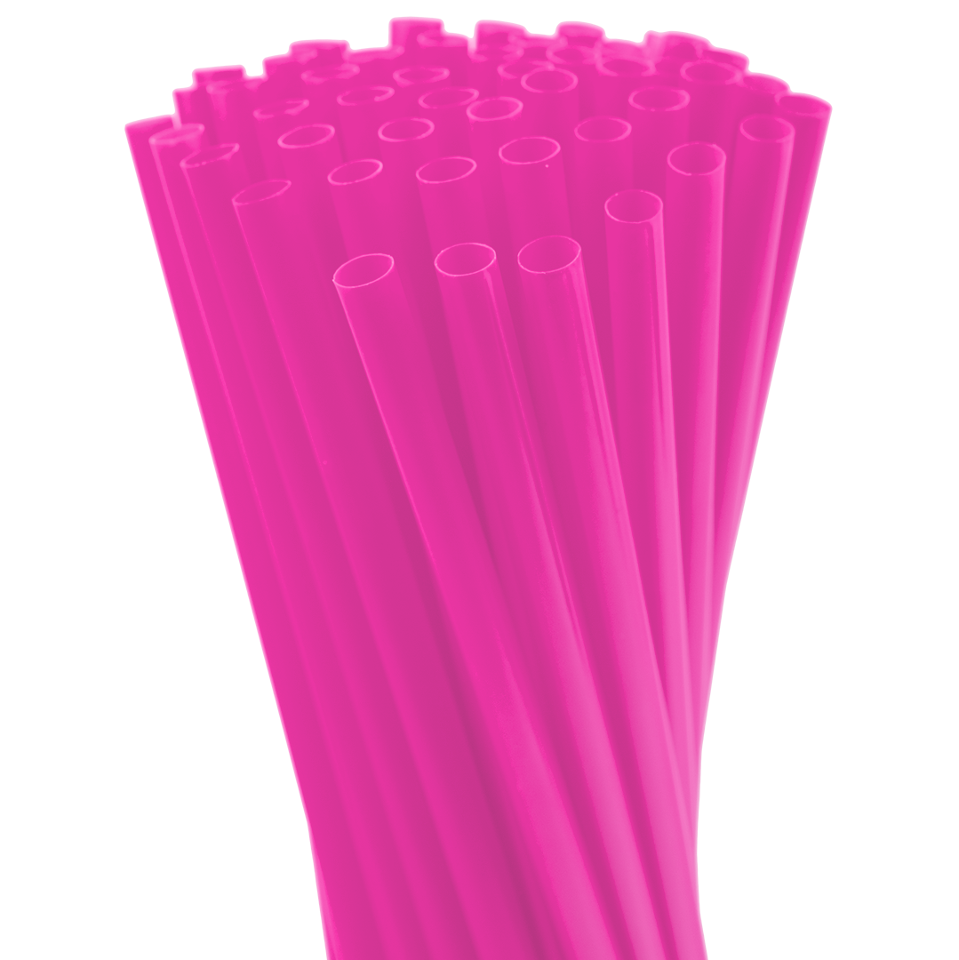 8″ Neon Pink Fat Straw – Calson Industries