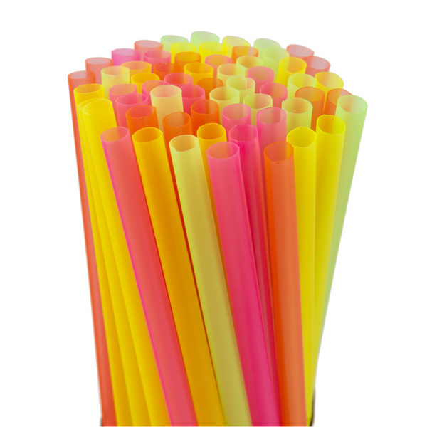 6″ Assorted Neon Fat Straw