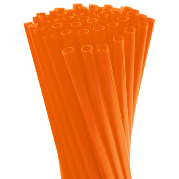 8″ Neon Orange Fat Straw